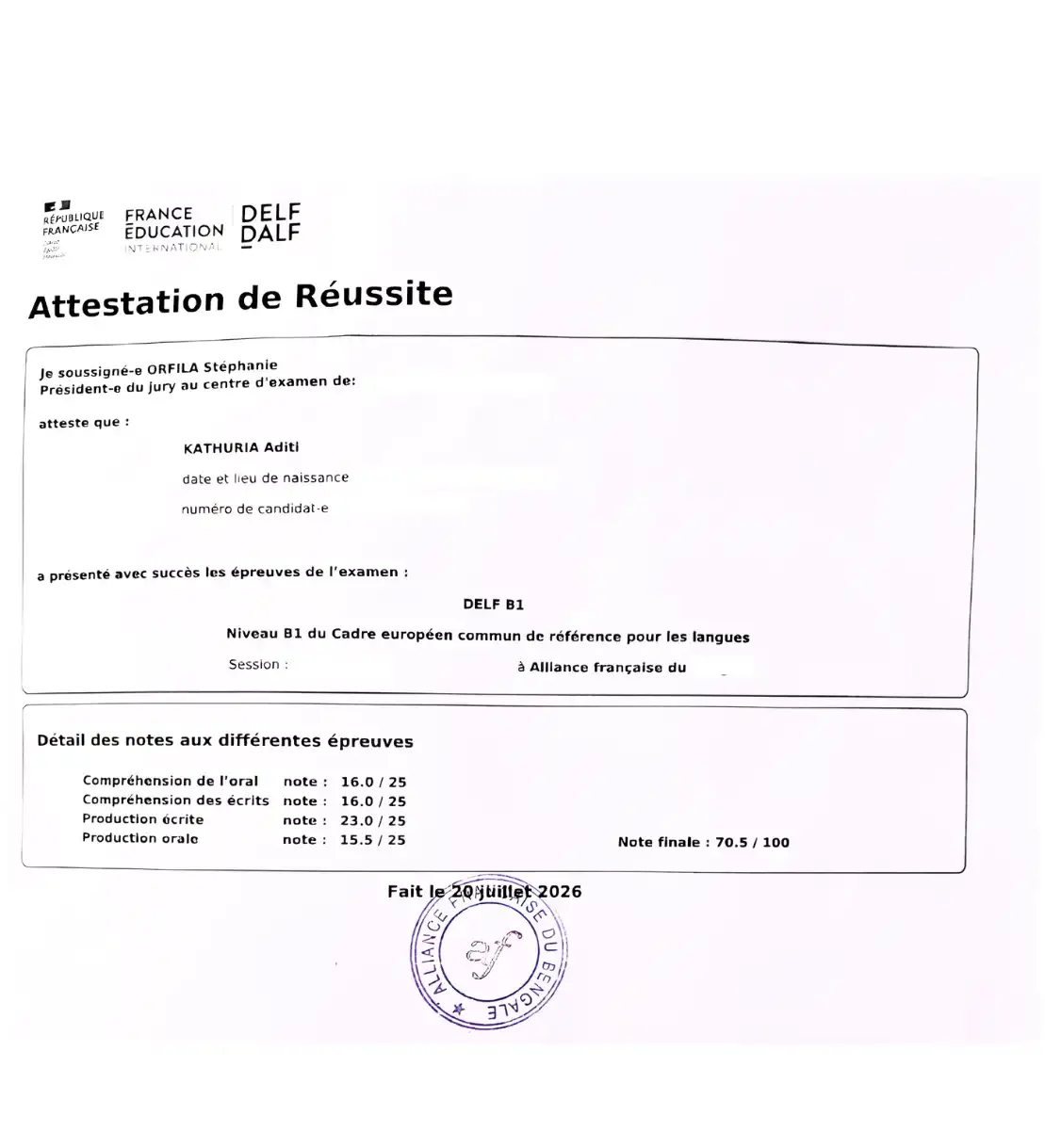 Pawanpreet's Result